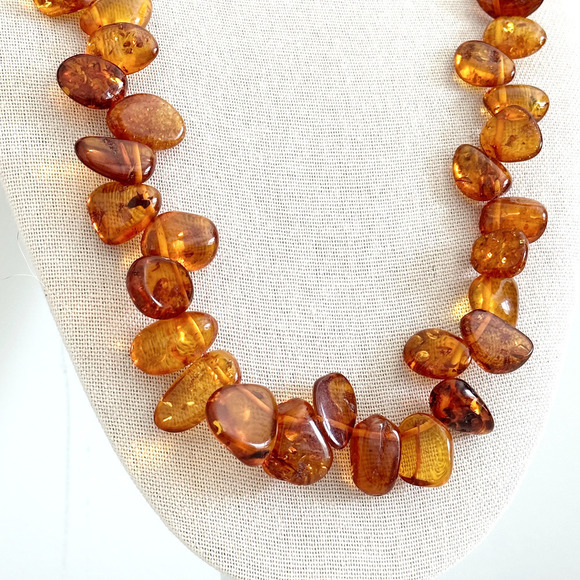Vintage Natural Baltic Amber Gemstone Graduated Long Beaded Necklace 24" - Picture 4 of 13